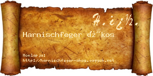 Harnischfeger Ákos névjegykártya